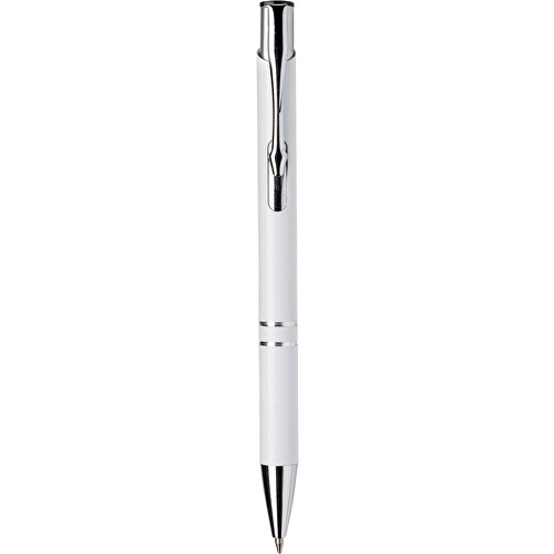 Kugelschreiber Aus Aluminium Albacete , weiss, ABS, Aluminium, Plastik, Stahl, , Bild 1