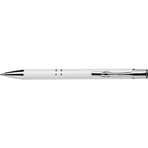Kugelschreiber Aus Aluminium Albacete , weiß, ABS, Aluminium, Plastik, Stahl, , Bild 3