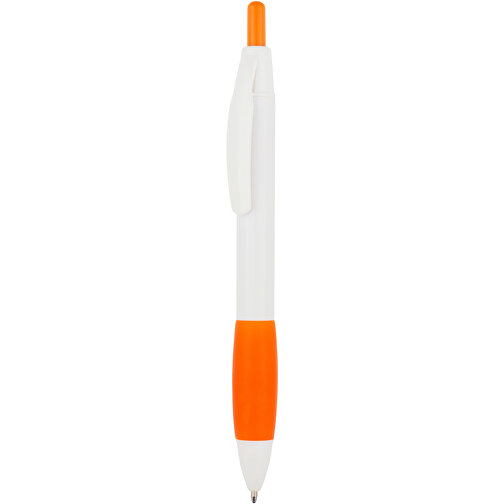 Kugelschreiber Kandi , Promo Effects, weiss / orange, Kunststoff, 14,10cm (Länge), Bild 1