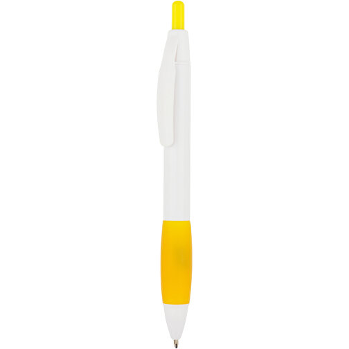 Kugelschreiber Kandi , Promo Effects, weiß / gelb, Kunststoff, 14,10cm (Länge), Bild 1