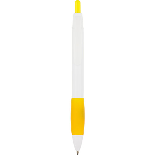 Kugelschreiber Kandi , Promo Effects, weiß / gelb, Kunststoff, 14,10cm (Länge), Bild 5