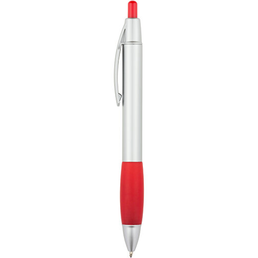 Kugelschreiber Kandi , Promo Effects, silber / rot, Kunststoff, 14,10cm (Länge), Bild 3