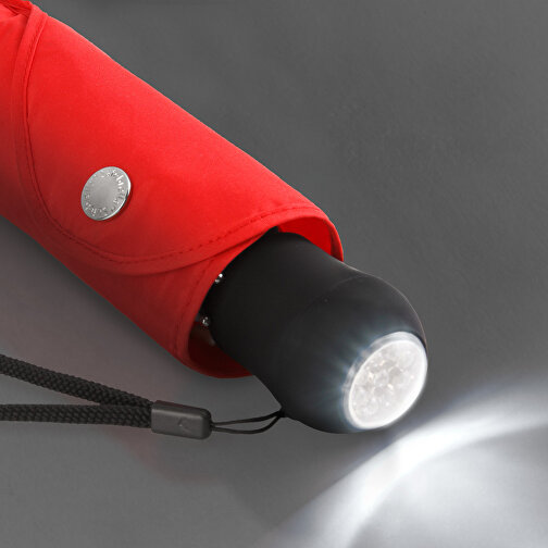 Taschenschirm Safebrella® LED-Lampe , Fare, rot, 100% Polyester-Pongee, , Bild 5