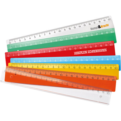 Lineal 20 Cm , orange, PS, 21,00cm x 0,20cm x 3,00cm (Länge x Höhe x Breite), Bild 2