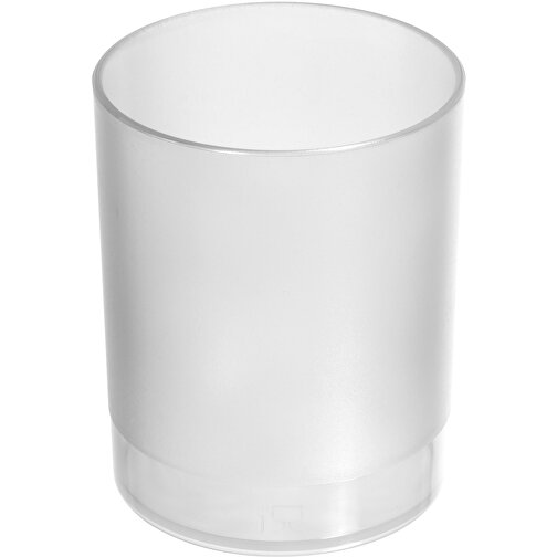 Zahnputzbecher , gefrostet glasklar, PS, 9,00cm (Höhe), Bild 1