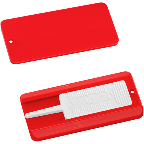 Reifenprofiltiefenmesser , weiß, rot, PS+PP, 6,50cm x 0,50cm x 3,00cm (Länge x Höhe x Breite), Bild 1