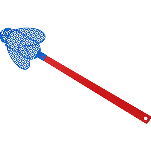 Fliegenklatsche 'Brummi' , rot, blau, PE+PS, 41,20cm x 0,50cm x 10,20cm (Länge x Höhe x Breite), Bild 1