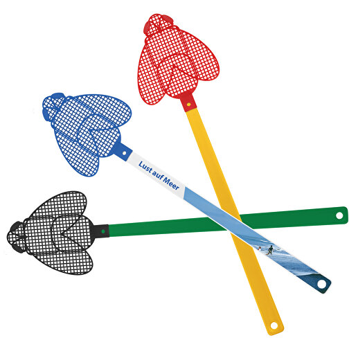 Fliegenklatsche 'Brummi' , blau, weiss, PE+PS, 41,20cm x 0,50cm x 10,20cm (Länge x Höhe x Breite), Bild 2