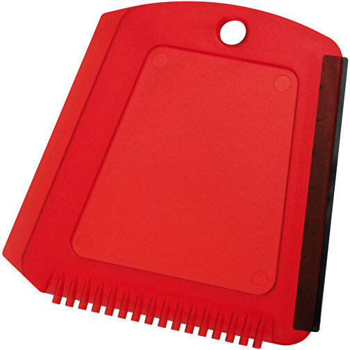 Eiskratzer 'Alpha' , rot-transparent, PS+TPE, 12,00cm x 0,40cm x 12,00cm (Länge x Höhe x Breite), Bild 1