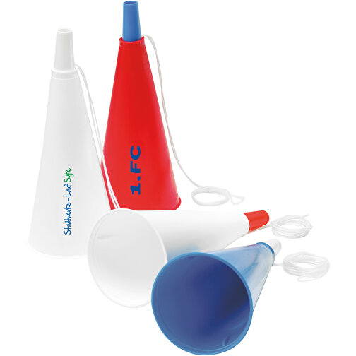 Fan-Horn , blau, weiß, PP+ABS+PES, 16,70cm (Höhe), Bild 2