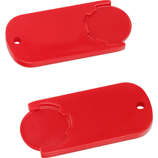 Chiphalter Mit 1€-Chip 'Alpha' , rot, rot, ABS, 6,10cm x 0,40cm x 2,90cm (Länge x Höhe x Breite), Bild 1