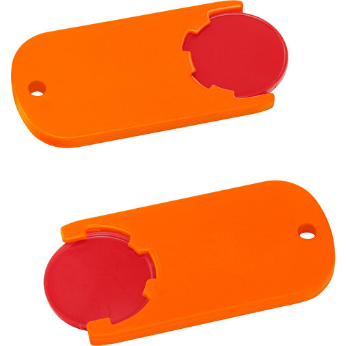 Chiphalter Mit 1€-Chip 'Alpha' , rot, orange, ABS, 6,10cm x 0,40cm x 2,90cm (Länge x Höhe x Breite), Bild 1