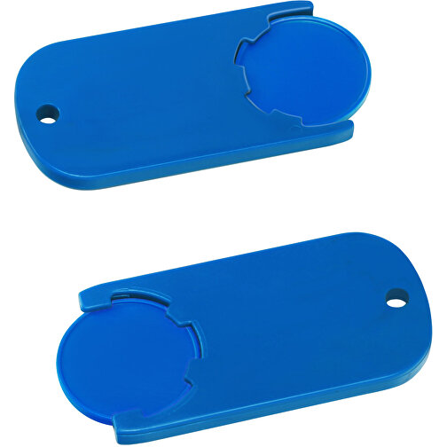 Chiphalter Mit 1€-Chip 'Alpha' , blau, blau, ABS, 6,10cm x 0,40cm x 2,90cm (Länge x Höhe x Breite), Bild 1