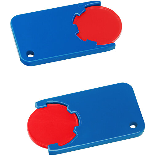 Chiphalter Mit 1€-Chip 'Beta' , rot, blau, ABS, 5,20cm x 0,30cm x 2,90cm (Länge x Höhe x Breite), Bild 1