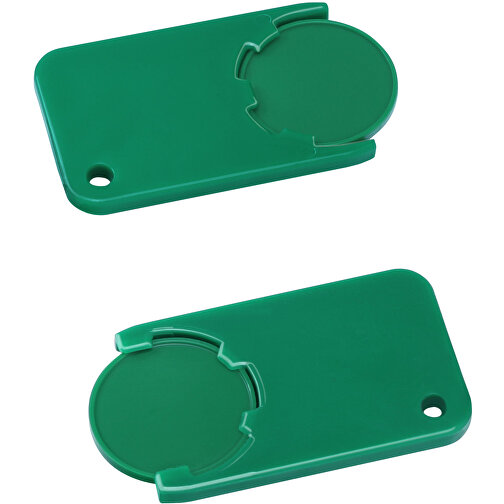 Chiphalter Mit 1€-Chip 'Beta' , grün, grün, ABS, 5,20cm x 0,30cm x 2,90cm (Länge x Höhe x Breite), Bild 1