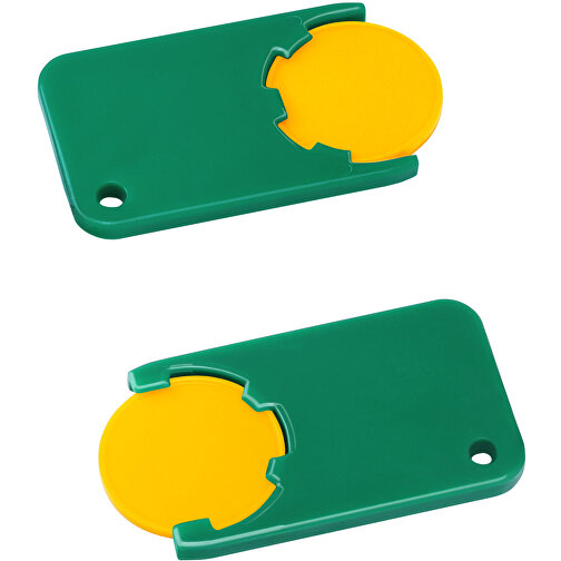 Chiphalter Mit 1€-Chip 'Beta' , gelb, grün, ABS, 5,20cm x 0,30cm x 2,90cm (Länge x Höhe x Breite), Bild 1