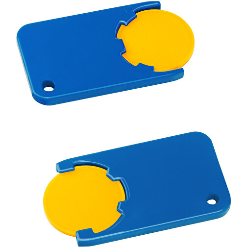 Chiphalter Mit 1€-Chip 'Beta' , gelb, blau, ABS, 5,20cm x 0,30cm x 2,90cm (Länge x Höhe x Breite), Bild 1