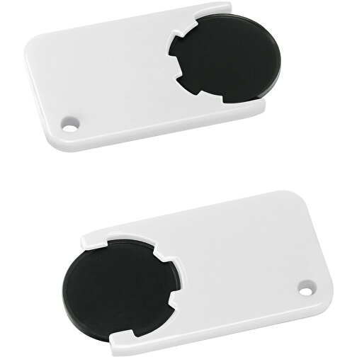 Chiphalter Mit 1€-Chip 'Beta' , schwarz, weiss, ABS, 5,20cm x 0,30cm x 2,90cm (Länge x Höhe x Breite), Bild 1