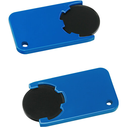Chiphalter Mit 1€-Chip 'Beta' , schwarz, blau, ABS, 5,20cm x 0,30cm x 2,90cm (Länge x Höhe x Breite), Bild 1