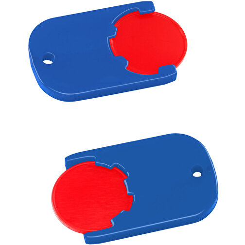 Chiphalter Mit 1€-Chip 'Gamma' , rot, blau, ABS, 4,70cm x 0,40cm x 2,90cm (Länge x Höhe x Breite), Bild 1