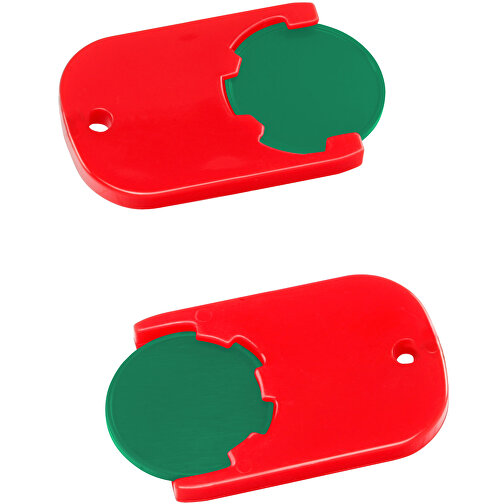 Chiphalter Mit 1€-Chip 'Gamma' , grün, rot, ABS, 4,70cm x 0,40cm x 2,90cm (Länge x Höhe x Breite), Bild 1