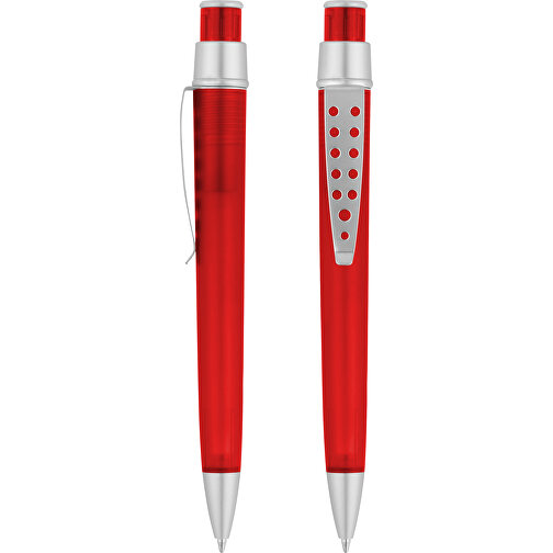 Druckkugelschreiber 'Frozen' , gefrostet rot, ABS+MET, 13,50cm (Länge), Bild 1