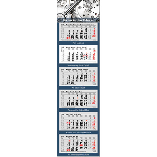 Faltbare Wand-Termin-Kalender, 6-Monatsplaner 'Junior' , grau, Papier, 122,50cm x 33,00cm (Höhe x Breite), Bild 1