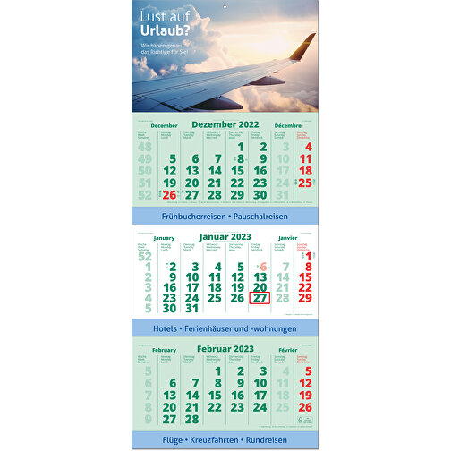 Faltbare Wand-Termin-Kalender, 3-Monats-Planer 'Spezial' , grün, Papier, 81,60cm x 34,00cm (Höhe x Breite), Bild 1