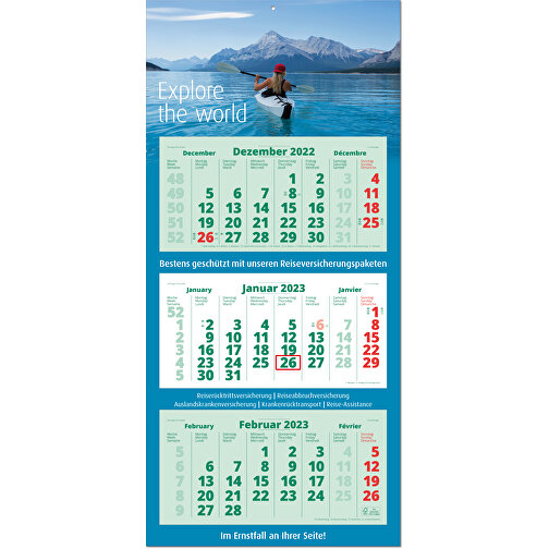 Calendario da parete pieghevole degli appuntamenti, 3 mesi di calendario 'Grande, Immagine 1