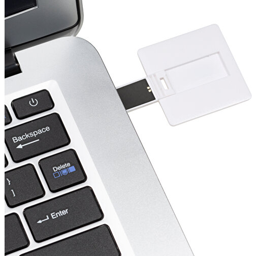 USB-Stick CARD Square 2.0 4GB , Promo Effects MB , weiß MB , 4 GB , Kunststoff MB , 3 - 10 MB/s MB , 4,00cm x 0,20cm x 4,00cm (Länge x Höhe x Breite), Bild 3