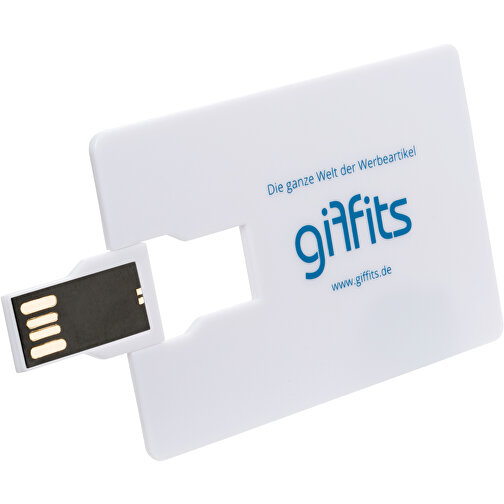USB Stick CARD Click 2.0 4GB , Promo Effects MB , weiß MB , 4 GB , Kunststoff MB , 3 - 10 MB/s MB , 8,60cm x 0,15cm x 5,40cm (Länge x Höhe x Breite), Bild 5