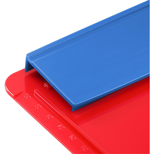 Klemmbrett DIN A4 'Beta' , rot, blau, PS, 34,20cm x 1,90cm x 23,20cm (Länge x Höhe x Breite), Bild 3