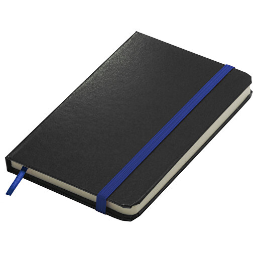 Notizbuch, Mini , schwarz, blau, PVC+PAP, 14,00cm x 1,30cm x 9,00cm (Länge x Höhe x Breite), Bild 1