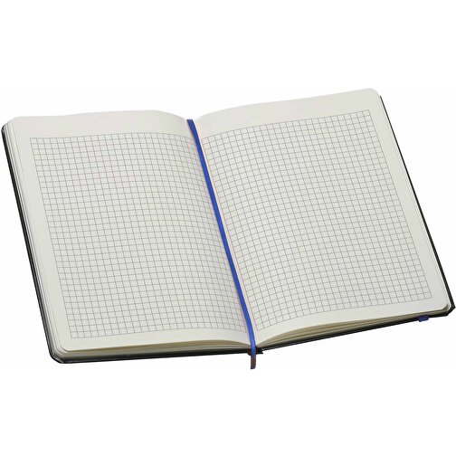 Notizbuch, Maxi , schwarz, blau, PVC+PAP, 21,00cm x 1,20cm x 14,80cm (Länge x Höhe x Breite), Bild 3