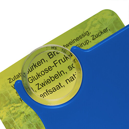 Chiphalter Mit 1€-Chip Und Lupe , rot, blau, ABS+PS+MET, 6,00cm x 0,40cm x 4,00cm (Länge x Höhe x Breite), Bild 3