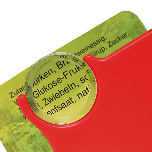 Chiphalter Mit 1€-Chip Und Lupe , grün, rot, ABS+PS+MET, 6,00cm x 0,40cm x 4,00cm (Länge x Höhe x Breite), Bild 3