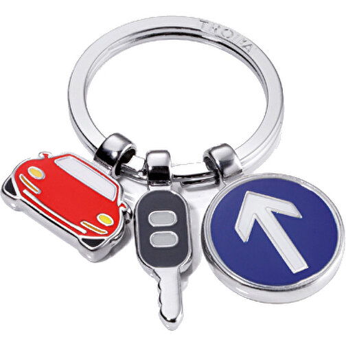 TROIKA Schlüsselanhänger ON THE ROAD , Troika, mehrfarbig, Emaille, Metallguss, 6,20cm x 0,70cm x 6,00cm (Länge x Höhe x Breite), Bild 1