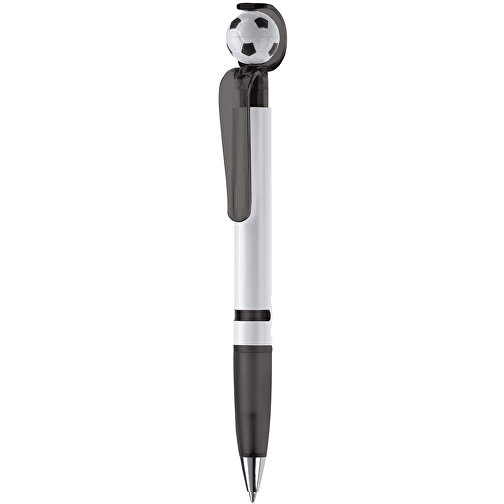 Fan Kugelschreiber Mit Fussball , schwarz, ABS, 14,50cm (Länge), Bild 1