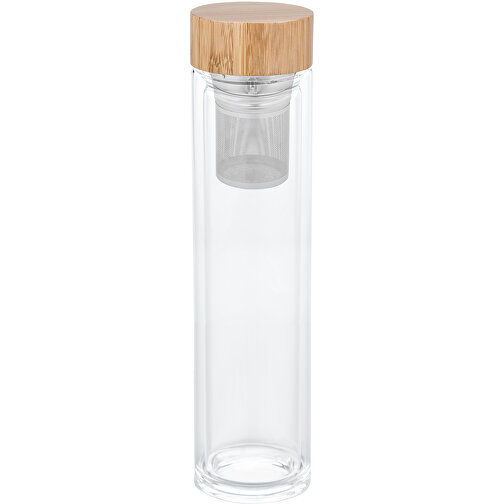 Glasflasche Mit Teesieb RETUMBLER-SLEDGE , Retumbler, beige / transparent, Glas, Bambus, Edelstahl, 26,10cm x 7,30cm x 7,30cm (Länge x Höhe x Breite), Bild 1