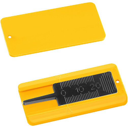 Reifenprofiltiefenmesser , schwarz, gelb, PS+PP, 6,50cm x 0,50cm x 3,00cm (Länge x Höhe x Breite), Bild 1