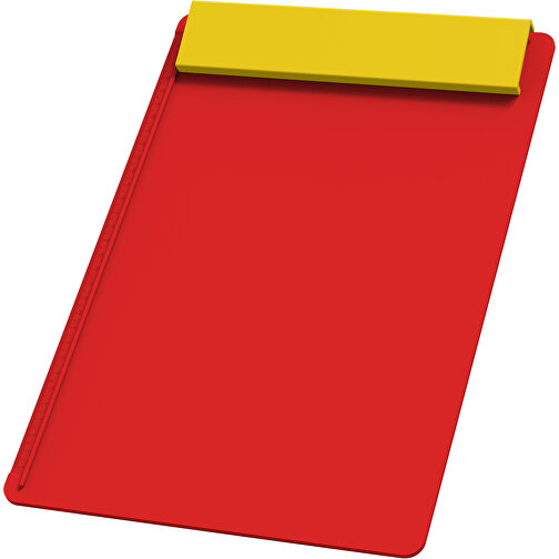 Klemmbrett DIN A4 'Alpha' , rot, gelb, PS, 34,20cm x 2,10cm x 23,20cm (Länge x Höhe x Breite), Bild 1
