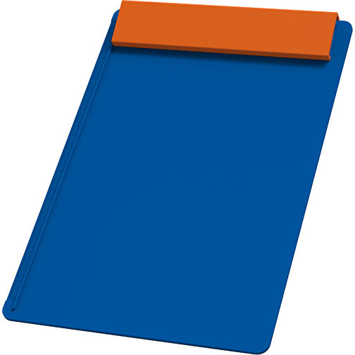 Klemmbrett DIN A4 'Alpha' , blau, orange, PS, 34,20cm x 2,10cm x 23,20cm (Länge x Höhe x Breite), Bild 1
