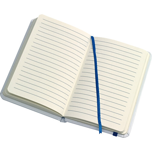 Notizbuch AUTHOR Im DIN-A6-Format , blau, weiß, Papier, 14,00cm x 1,50cm x 9,10cm (Länge x Höhe x Breite), Bild 2