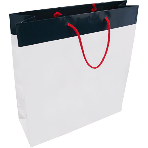 Tragetasche Deluxe 7, 35 X 12 X 39 Cm , weiß, White Chrom Papier, 35,00cm x 39,00cm x 12,00cm (Länge x Höhe x Breite), Bild 2