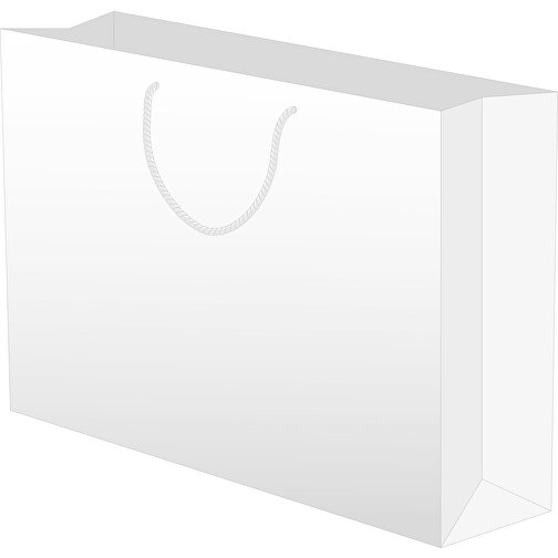 Tragetasche Deluxe 8, 45 X 12 X 32 Cm , weiß, White Chrom Papier, 45,00cm x 32,00cm x 12,00cm (Länge x Höhe x Breite), Bild 1