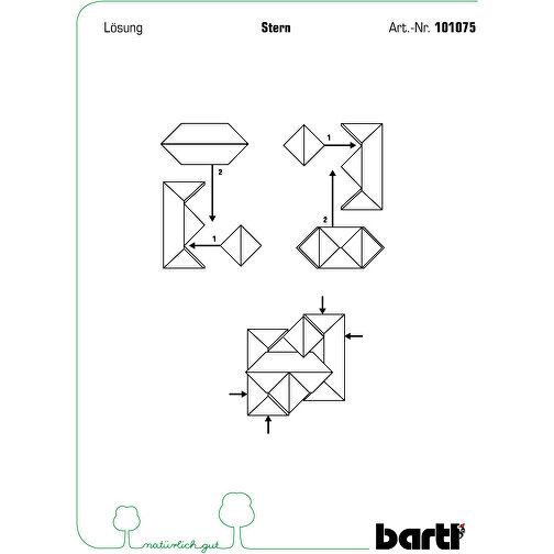 Bambus-Puzzle Stern , Bambus, 8,60cm x 7,70cm x 8,60cm (Länge x Höhe x Breite), Bild 2