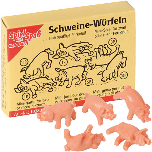 Schweine-Würfeln , , 6,50cm x 1,30cm x 5,00cm (Länge x Höhe x Breite), Bild 1