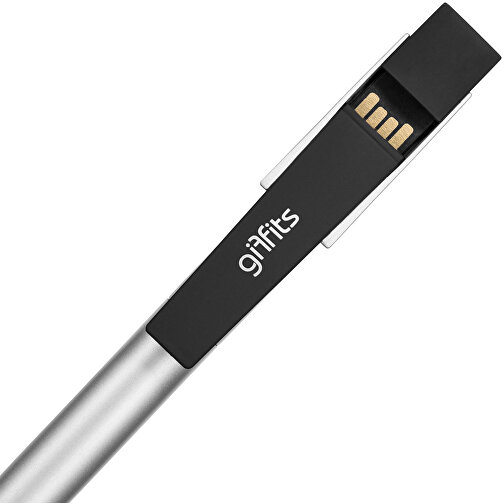 USB Kugelschreiber UK-I , Promo Effects MB , silber MB , 4 GB , Metall, Clip gummiert MB , 3 - 10 MB/s MB , 13,80cm (Länge), Bild 3
