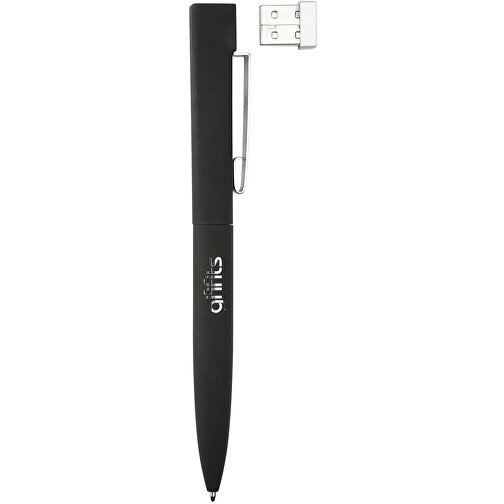 USB Kugelschreiber ONYX UK-IV , Promo Effects MB , schwarz MB , 8 GB , Metall gummiert MB , 3 - 10 MB/s MB , 14,40cm (Länge), Bild 1