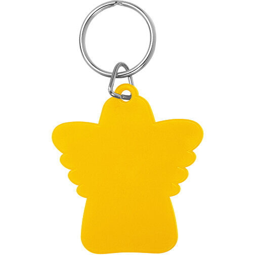 Schlüsselanhänger 'Schutzengel' , gelb, ABS+MET, 5,10cm x 0,30cm x 4,70cm (Länge x Höhe x Breite), Bild 1